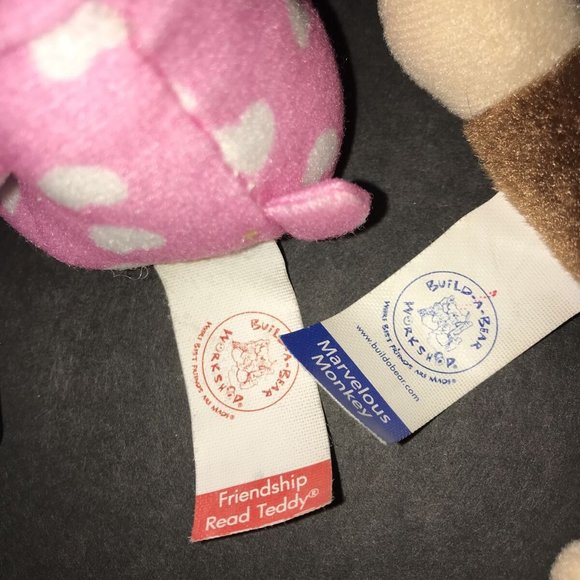 Lot Of 4 BABW Build A Bear Mini Tiny Toy Plush Teddy, Leopard, Teddy And Monkey - Picture 5 of 10